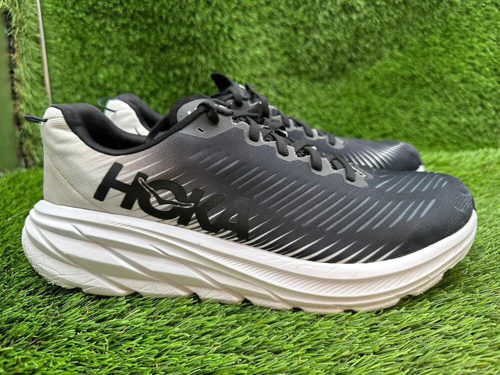 Hoka One One Rincon 3 1119395-BWHT Athletic Sneaker Mens 10.5D Black Mesh Sports